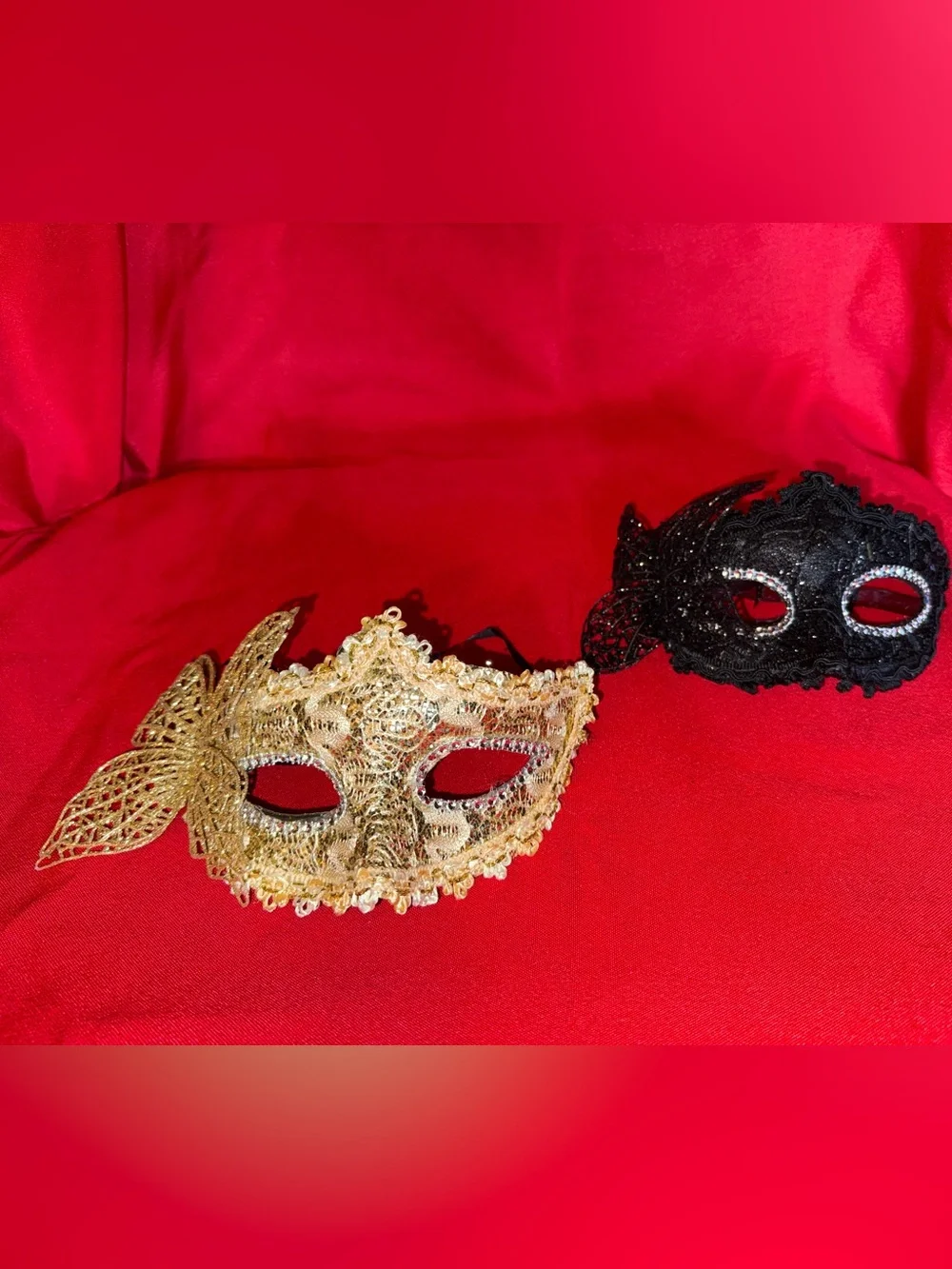 Gold Lace Butterfly Venetian Mask